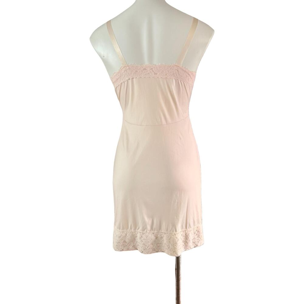 Vintage 1960s Pinehurst Slip | Blush Pink Lace Bodice Keyhole Hem Sz 32 Short - Picture 10 of 12